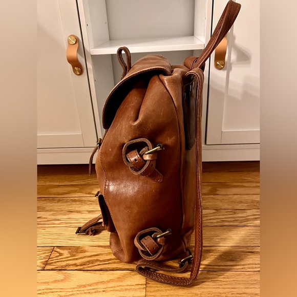 Genuine Leather Saddle Brown Backpack Full Grain Classic Field Style - Picture 4 of 14